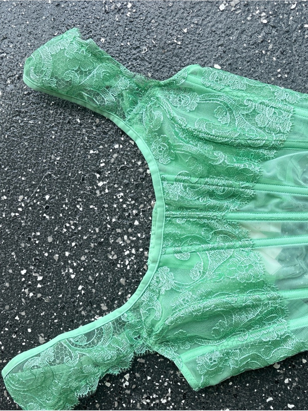 Victoria's Secret Mint Green Lace Bodysuit